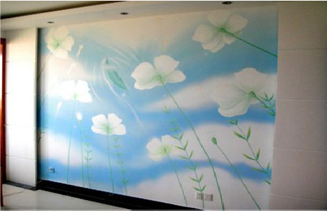 社旗画墙绘怎么画好白云的蓬松感?