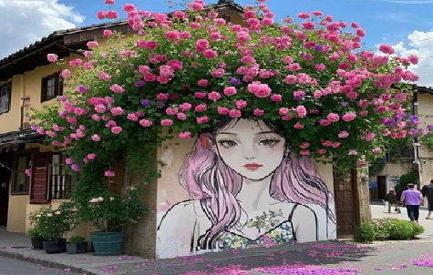 社旗怎么设计网红打卡墙绘