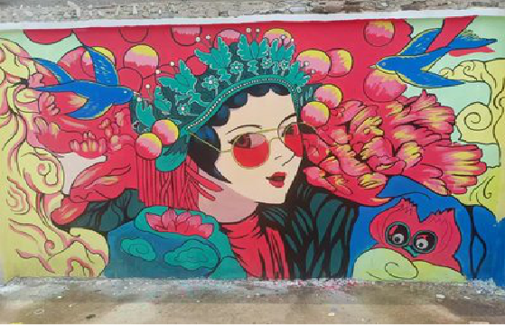 社旗墙体彩绘-网红墙