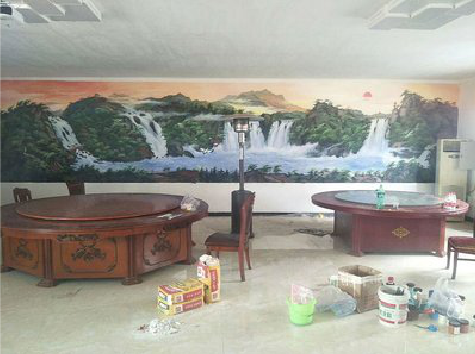 社旗墙绘-写实风景