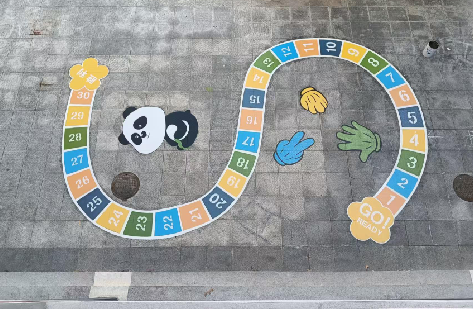 社旗地面游戏彩绘