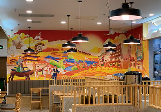 社旗商业空间彩绘介绍。